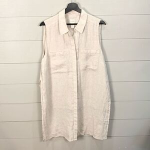 Chicos Linen Side Slit ahirt NWT size 2 natural spring tunic blouse
